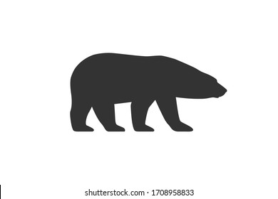 Polar bear graphic icon. Arctic bear sign isolated on white background. White bear symbol. Vector illustration