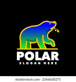 Polar bear green gradient logo