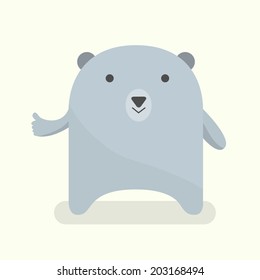 Polar bear hand holding like