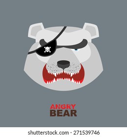 Polar Bear head. Angry bear logo  Hockey emblem