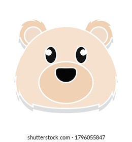 Polar bear head cartoon. Animal cartoon icon - Vector