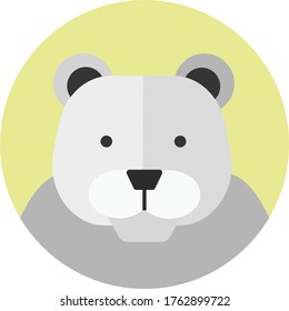 polar bear head cartoon vector