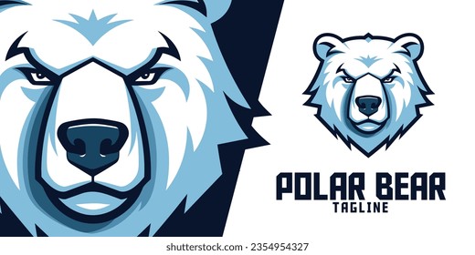 Polar Bear Head Emblem: An emblematic representation of a polar bear's head, suitable for sports and e-sport gaming teams.
