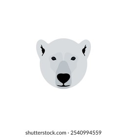 Ícone de urso polar cara animais no fundo branco.