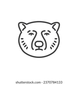 Polar Bear head line icon. linear style sign for mobile concept and web design. Bear face outline vector icon. Symbol, logo illustration. Vector graphics