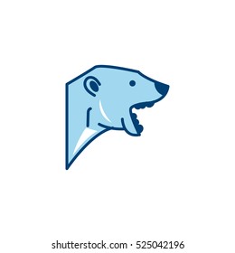 Polar Bear Head Logo Design Template