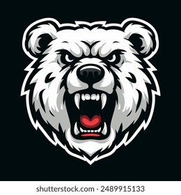 Polar bear head mascot logo template