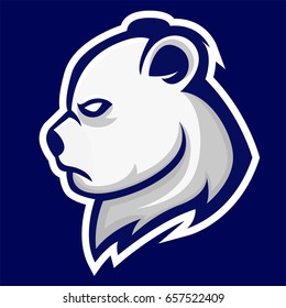 polar bear head mascot logo