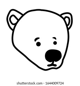 polar bear head on white background vector illustration design