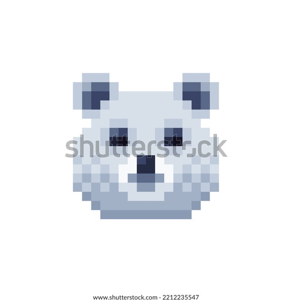 Polar Bear Head Pixel Art Icon Stock Vector (Royalty Free) 2212235547 ...