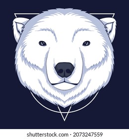 Polar bear head vector illustration for your company or brand