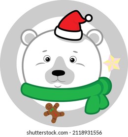 Polar Bear Head Vector Illustration