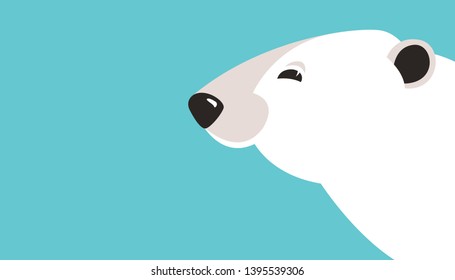 polar bear head,vector illustration,flat style