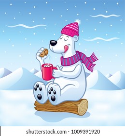 Polar Bear with Hot Cocoa