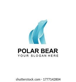 Plantilla de logotipo de hielo del oso polar