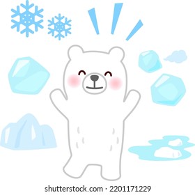 Polar bear and ice and snow