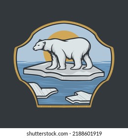 polar bear ice vector illustration