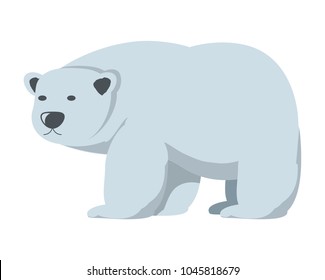 Polar Bear Flat Style Vector Wild Stock Vector (Royalty Free) 485315293 ...