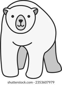Polar bear icon. Cute cartoon bear. Vector illustration.