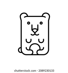 Eisbären-Symbol. Symboldesign. Vorlagenelemente. Flachstil