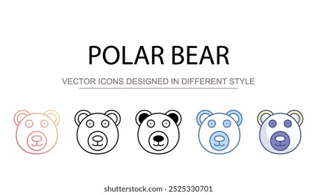 Polar bear icon design with white background stock illustration