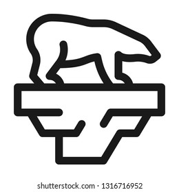 Polar bear icon. Enviroment protection symbol. Line style