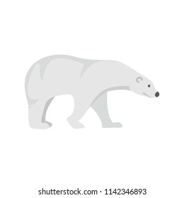 Polar bear icon. Flat illustration of polar bear vector icon for web isolated on white