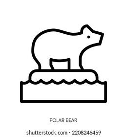 polar bear icon. Line Art Style Design Isolated On White Background