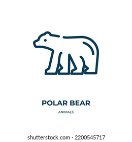 Polar bear icon. Linear vector illustration from animals collection. Outline polar bear icon vector. Thin line symbol for use on web and mobile apps, logo, print media.