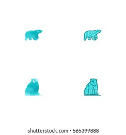 Polar Bear Icon Logo Vector Set Element