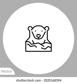 Polar bear icon sign vector,Symbol, logo illustration for web and mobile