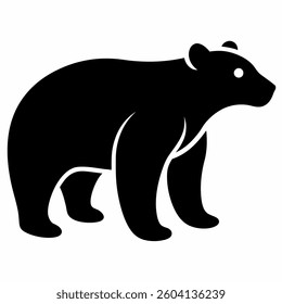 polar bear icon silhouette vector logo on white background