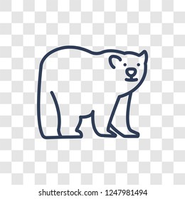 Polar bear icon. Trendy linear Polar bear logo concept on transparent background from animals  collection