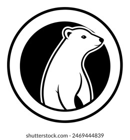 Polar Bear Icon Vector Illustration in a Circle | High-Quality Design