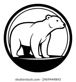 Eisbären-Ikone Vektorillustration im Kreis | Hochwertiges Design