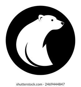 Eisbären-Ikone Vektorillustration im Kreis | Hochwertiges Design
