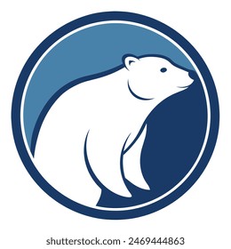 Polar Bear Icon Vector Illustration in a Circle | High-Quality Design
