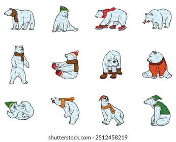 Ilustración del oso polar - coloreado