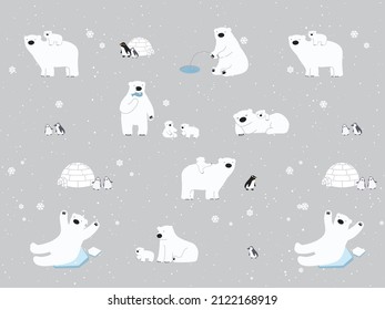 polar bear illustration design snow background