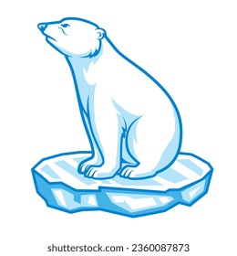 Polar bear. Illustration of a polar bear sit down on an ice floe