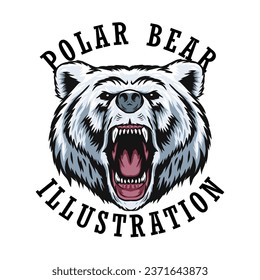 polar bear illustration, vector mascot