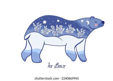 Polar-Bär einzeln auf weißem Hintergrund. Vektorgrafiken.