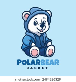 Polar Bär Jacke Cartoon Maskottchen Logo