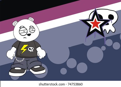 polar bear kid cartoon background in vector format