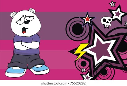 polar bear kid cartoon background in vector format
