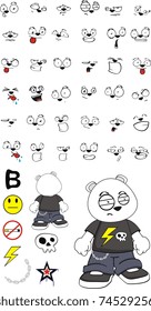 polar bear kid cartoon set in vector format