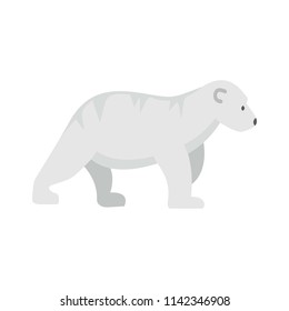 Polar bear kid icon. Flat illustration of polar bear kid vector icon for web isolated on white