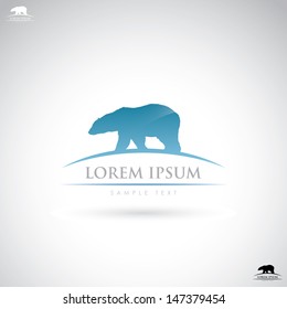 Polar bear label - vector illustration