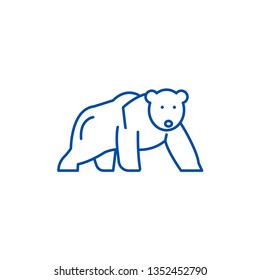 Polar bear line icon concept. Polar bear flat  vector symbol, sign, outline illustration.