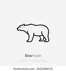Polar bear line logo. Black polar bear linear icon isolated on white background. Vector illustration.
